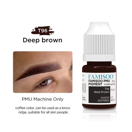 FAMISOO 5ML Eyebrow Tattoo Ink Professional Pigment for Eyeliner Black Tattoo Microblading Paint Ink For Semi Permanent Makeup