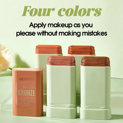 Durable waterproof powder blusher stick, vibrant color, multi color options, rich color display, suitable for daily and holiday