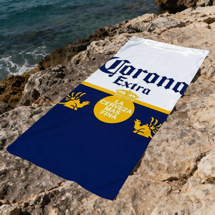 C-corona Beer Towel Large Quick-Drying Microfiber soft Beach Towel for E-extra Travel Fitness Sauna Bathing Camping