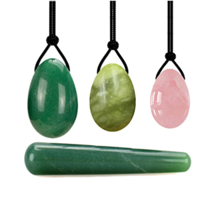 3/4PCS Jade Egg Mix Yoni Egg Set Natural Jade Eggs Women Kegel Exerciser Yoni Wand Jade Massager Vaginal Muscles Tightening Ball