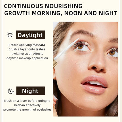 QIBEST Eyelash Growth Serum Natural Ingredients No Irritation Eyebrow Nourishing Enhancer For Longer Thicker Lashes Eyes Makeup