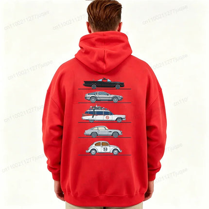 Retro Movie Car Graphic Men's Hooded Hoodies Fleece Hoody Automotive Enthusiast Gift Casual Tracksuits Tops Men Streetwear
