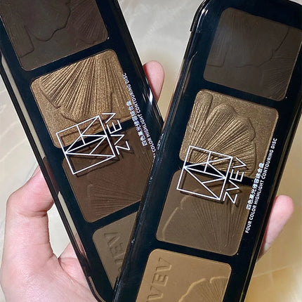 4 Color Contouring Highlighter Shading Palette Natural Nose Shadow Aegyosal Face Three-dimensional Matte Brighten Bronzer Makeup