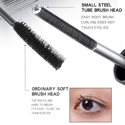 MACKANDY New Steel Pipe Black Technology Mascara Upgrade Non-Clumping Smudge-Proof Long Lasting No-Flake Waterproof Mascaras