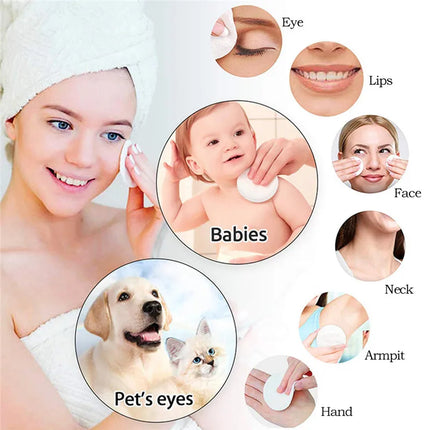 Reusable Bamboo Fiber Makeup Remover Pads 12pcs/Pack Washable Rounds Cleansing Facial Cotton Make Up Removal Pads Tool