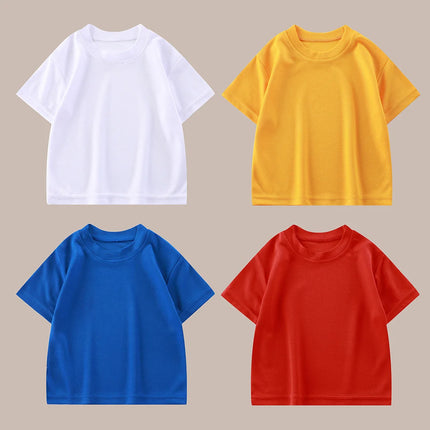 1pc Summer Quick Drying Boys Girls Tee Fashion Tops Children Short Sleeve T-shirts Child Loose Casual Solid T-shirt Baby Clothes