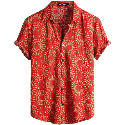 Mens Casual Hawaiian Floral Shirts 3D Full Print Short Sleeve Button Down Tropical Beach Shirts for Men Camisa Manga Masculina