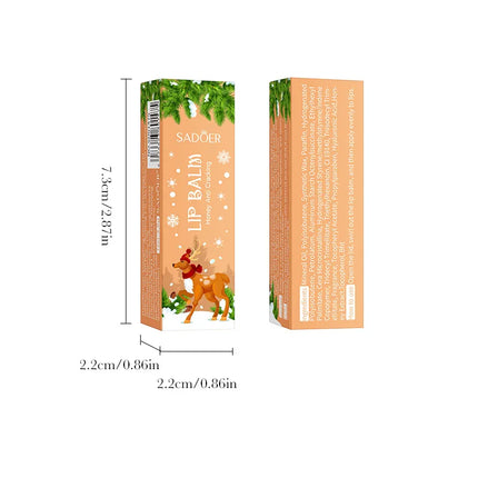 SADOER Christmas Honey Lip Balm Cherry Avocado Brightening Lips Balm Moisturizing Anti Cracking Hydrating Repair Lipstick