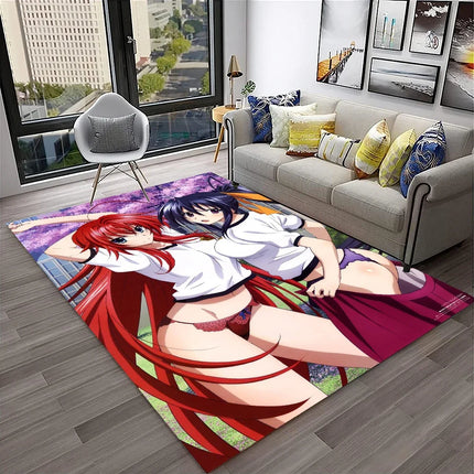 High School DxD Sexy Girl Cartoon 3D Carpet Rug for Home Living Room Bedroom Sofa Doormat Decor, Kids Area Rug Non-slip Floor Mat
