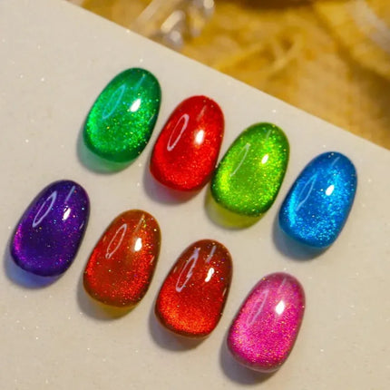 Semi Permanent Lacquer Hybrid Varnish Galaxy Crystal Cat Eye Gel Manicure DIY with Glitter Effect