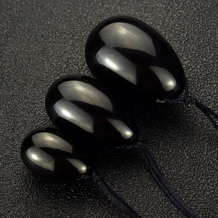 Natural Jade Massage Crystal Stone Black Obsidian Yoni  for Kegel Exercise Vaginal Muscle Massage Ben Wa Balls Massage Ball