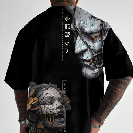 Men's and Women's Summer Fashion 3D Print Japanese Anime Printing T-shirt Casual Polyester Round Neck Casual Short Sleeve Tees
