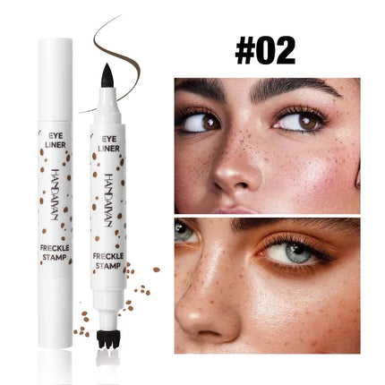 3 in 1 Natural Simulation Freckle Stamp Pen Waterproof Easy Color Freckle Dot Pen Face Fake Freckles Eyeliner Lasting Makeup