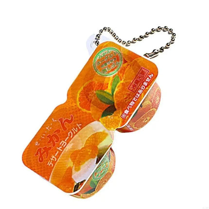 Sturdy Plastic Yogurt Themed Stress Reliever Keychain Charm Pendant for Adults and Kids Daily Hanging Solution