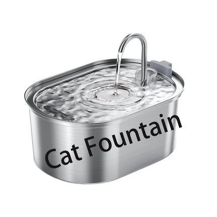 3.2L/108oz automatic cat water fountain, stainless steel pet water fountain, USB powered cat fountain, multi-filtered dog water
