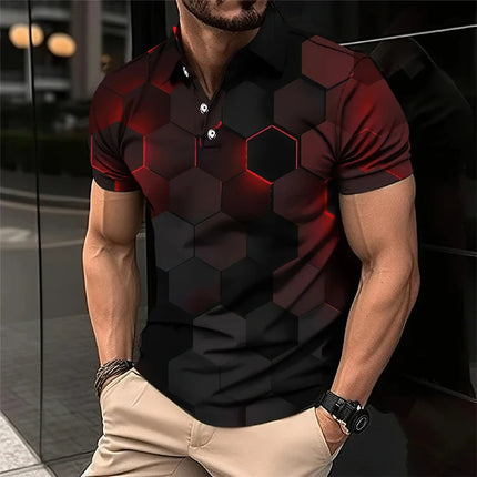 Mecha 3D Printed Short Sleeve Polo Shirts For Men Clothes Cool Tech Style Short Sleeve Fashion Techwear Sports Muscle POLO Shirt
