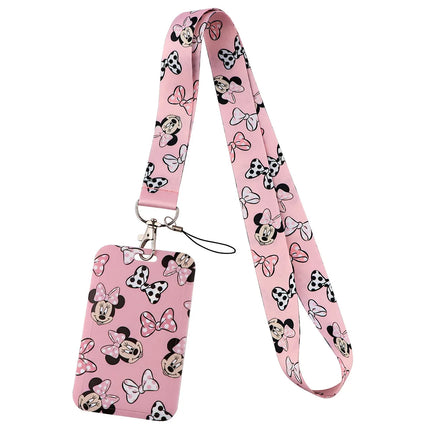 Mickey mouse Neck Keychain Necklace Webbings Ribbons Anime Cartoon Neck Strap Lanyard ID badge Holder Keychain Lanyards kids