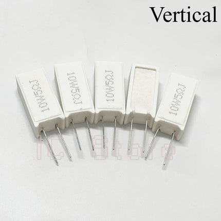 10PCS 10W Cement Ceramic Resistor Power Resistance 5% 0.1 ~ 100K 0.1R 10R 50R 0.25 0.33 0.5 1 2 5 8 10 15 20 25 30 100 1K 2K Ohm