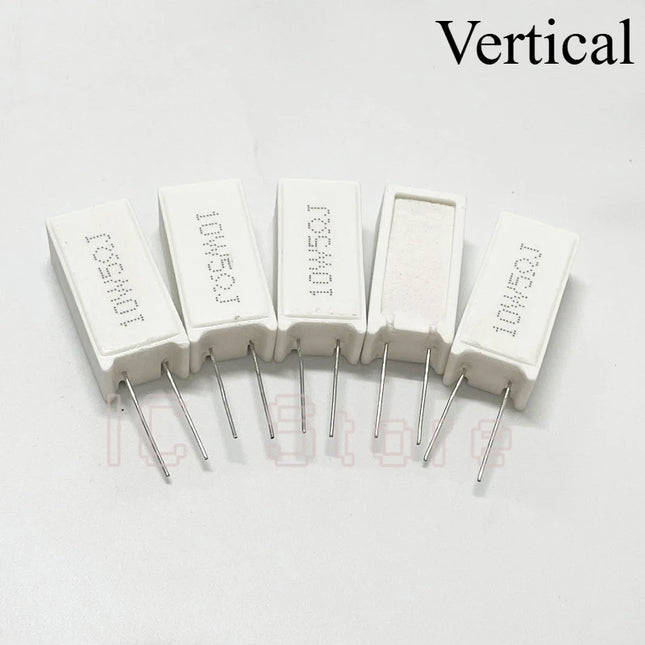 10PCS 10W Cement Ceramic Resistor Power Resistance 5% 0.1 ~ 100K 0.1R 10R 50R 0.25 0.33 0.5 1 2 5 8 10 15 20 25 30 100 1K 2K Ohm