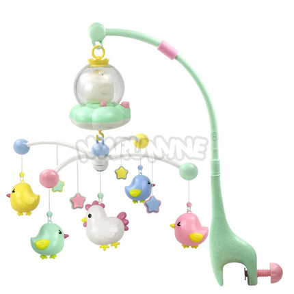 Baby Musical Crib Mobile with Star Projection Night Light White Noise Timing Rotating Bed Rattle Sleep Soother Toys for Newborn