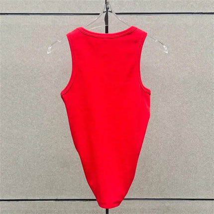 Women's t-shirts New twisted flower knotted sleeveless top for summer 2025 Elastic slim pure cotton women's vest corset crop top
