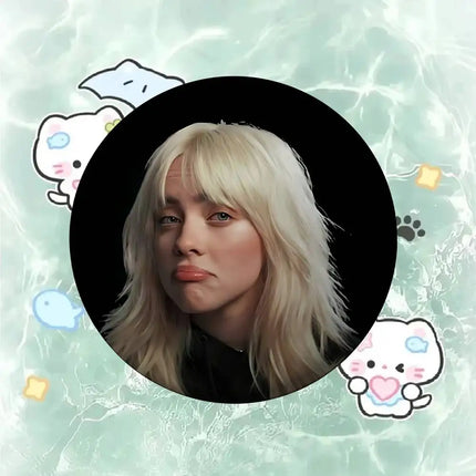 B-Billie Singer E-Eilish Badges Badges Cartoon Round Brooches On Backpack Jacket Acrylic Button Pins Collection Gifts
