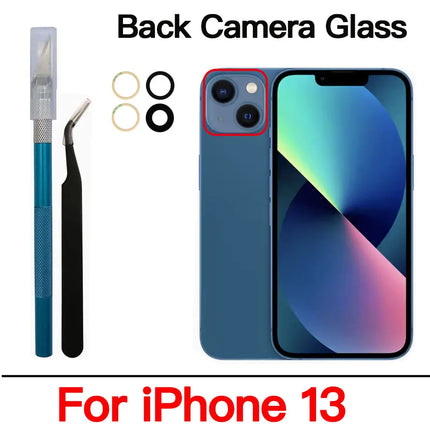 Back Camera Glass For iPhone 11 12 13 14 15 Plus MIni Pro Max Rear Camera Lens With Adhesive And Remove Tools Replacement