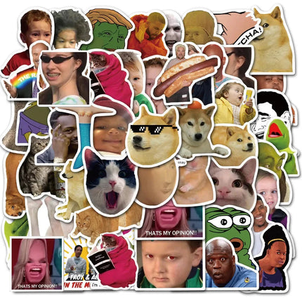 10/30/50pcs Classic Funny MEME Graffiti Stickers Cartoon Waterproof Decals DIY Suitcase Helmet Phone Joke Graffiti Sticker Packs
