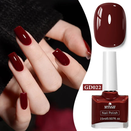 Mtssii 15ml Water-Based Nail Polish Quick Drying,Nude Glitter Red Nail Varnish,Odorless,Durable,Peelable,No-bake Nail Polish