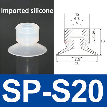 10Pcs Industrial robotic arm small vacuum suction cup single-layer SP double-layer DP three-layer MP silicone strong suction cup