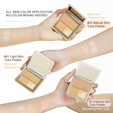 Judydoll 5-Color Concealer Palette, Salmon Tone for Dark Circles & Spots, Brightening & Perfecting Face, Smooth Coverage