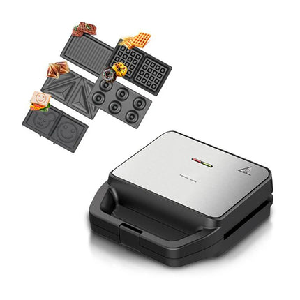 XEOLEO New  5 in 1 Panini Waffle Donut Sandwich Electric Grill Waffle Maker 800W Sandwich Maker