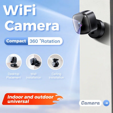 Lenovo New Security Monitoring High Definition 4K Rotating WiFi Mini Camera No Need for Plug in Night Vision Smart Home