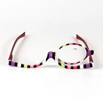 New Rotating Magnifying Makeup Reading Glasses For Women Folding Clamshell Cosmetic Presbyopic Glasses For Elder Unisex