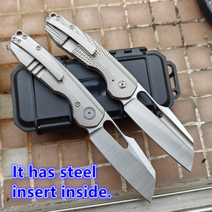JUFULE New Strix Front Flipper Titanium Handle Ceramic Bearings EDC Tool Camping Outdoor 154CM Steel Blade KitchenUtility Knife