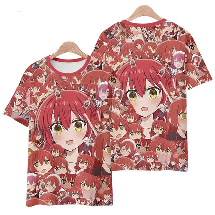 Anime Manga Bocchi The Rock 3D Printed T-Shirts Men Women Casual Fashion Oversized Short Sleeve T Shirt Male Tees Tops Clothing