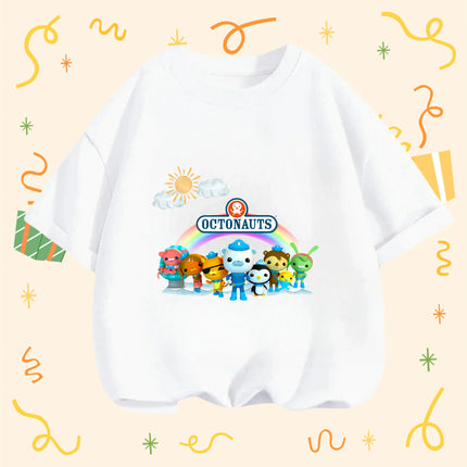 Octonauts 2026 Crew Neck T-Shirt 3-14Y Boys Girls Summer Cute Kawaii Cartoon Street Hot Fashion Outdoor Casual Stylish