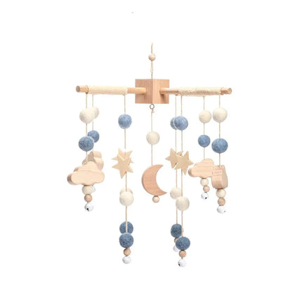 Baby Crib Bed Bell Rattle Toy 0-12 Months Wooden Mobile Cartoon Bee Bed Bell Hanging Toy Holder Bracket Infant Crib Bracket Gift