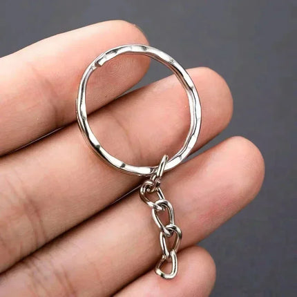 50-1000pcs Metal Blank Keyring Keychain Split Rings Keyfob Keyring Lobster Clasp Keychain Key Pendant Ring Stainless Steel Rings