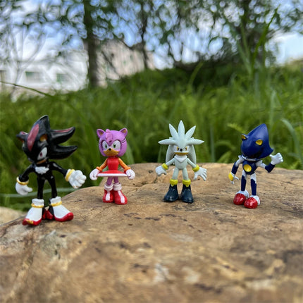 Sonic Shadow Figures 12pcs Set 4-6cm - Hedgehog Action Dolls Gift