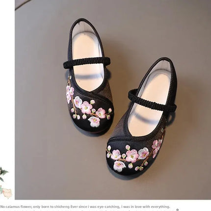 Princess Performance Traditional Chinese Hanfu Shoes Embroidered Children's Footwear Ancient Style Girls' Footwear Handmade