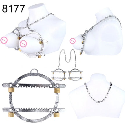 QKKQ Wearable Stainless Steel Breast Bondage Sexy Tools Chest Stimulate Nipples Massager BDSM Sex Toys Couple Erotic Accessories
