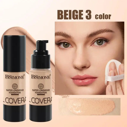 [YA]BSIMONE Liquid Foundation, Waterproof, Matte Finish, Long Lasting, Concealer Cream For Uneven Tone- Daily Makeup Must-Have