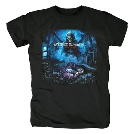 Avenged Sevenfold Band Nightmare Black Classic Style Casual Loose Print T-Shirt Graphic Short Sleeve Shirt Unisex