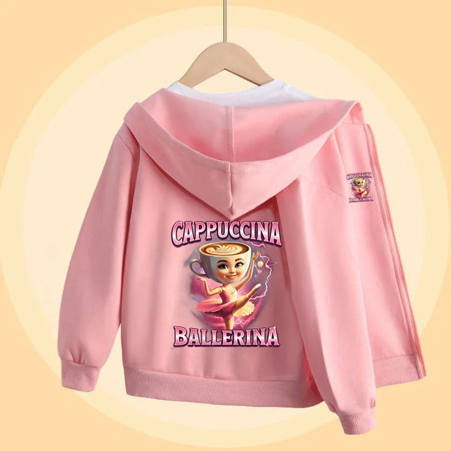 Winter Italian Brainrot Jacket for Boys Girls Long Sleeve Cotton Hoodie Cartoon Printed Coats 6-14T