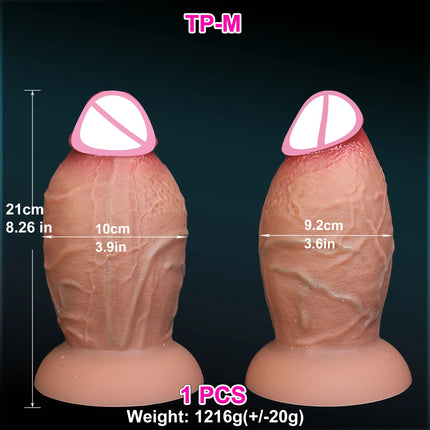 Realistic Soft Brown Thick Dildo 3 Sizes Huge Fake Penis Double Silicone Cock Woman Man Masturbation Suction Cup Anal Sex Toys