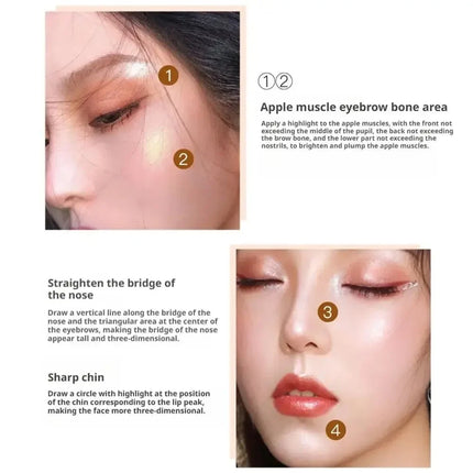 Fashion Makeup Highlight Contour Palette Matte Color Highlighter Brown 3D Nose Shadow Face Contouring Bronzer Brighten Powder