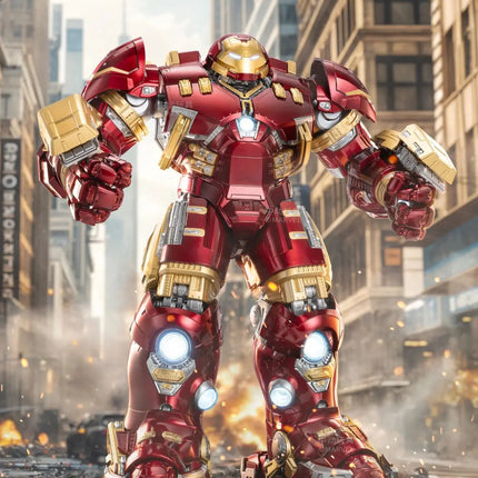 ZD Toys  Avengers Iron Man MK44 Hulkbuster Action Figure LED 1/10 36cm Tony Stark  Anniversary Memorial Model Collections Gift