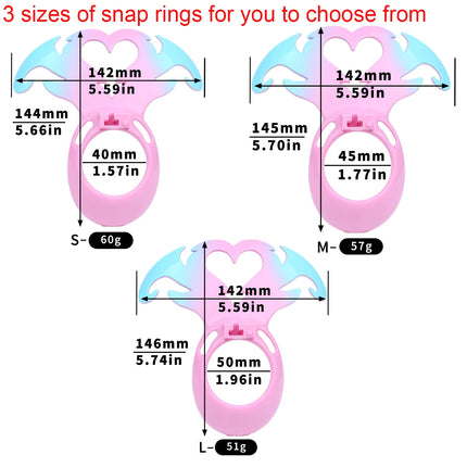 LICKER Wearable Angel's Heart Negative Chastity Locks Loyalty Belt Penis Cage Sex Toys Erotic Urethral Chastity Device For Men