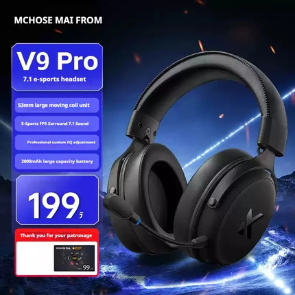MCHOSE V9 Pro Wireless Bluetooth Headset with Tri-Mode Mic Noise Reduction Dynamic Sound And Low Delay Office And Gaming Gifts